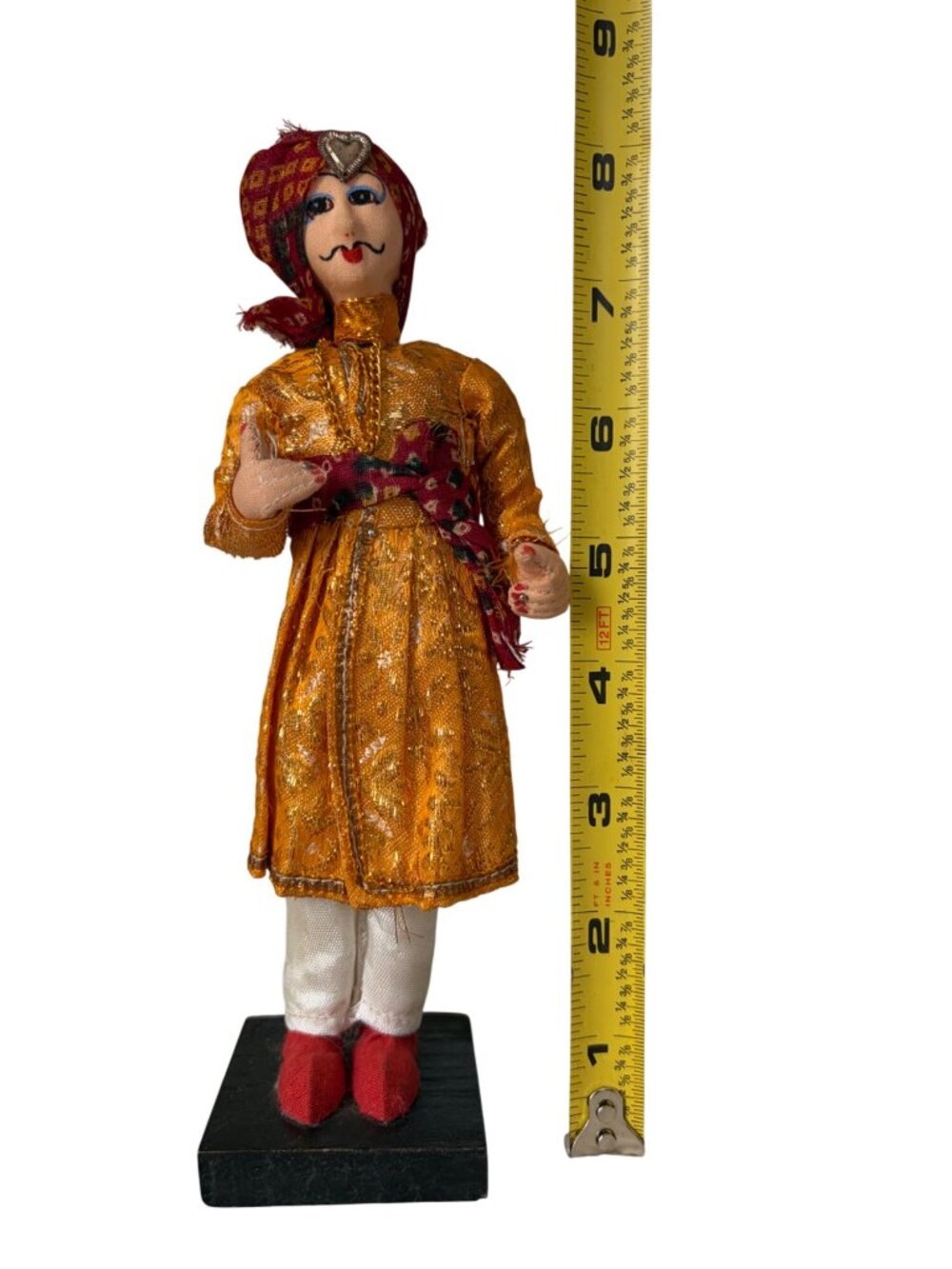 Vintage Indian Rajasthani Doll Wooden Base Hindu Made in India - Picture 13 of 13